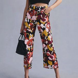 Anthropologie Maeve The Colette Cropped Wide Leg Floral Pants, Size 29